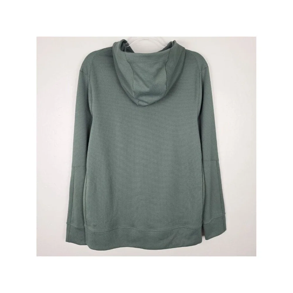 Lululemon Shift Stitch Hoodie Waffle Knit Pullover Green Size L